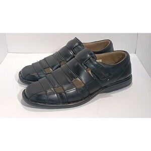 Stacy Adams Black Leather Fisherman style Sandals Men's Shoes Size 10.5